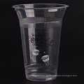 Plastik klare Tasse mit flachen Deckel für Eiskaffee
